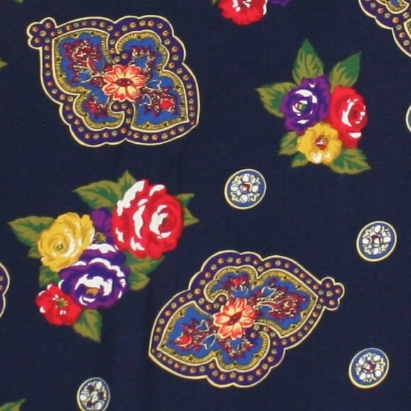 VINTAGE NORTON MCNAUGHTON Floral Mandala Oversized Boxy Blue Jacket Size 12 - Picture 8 of 14